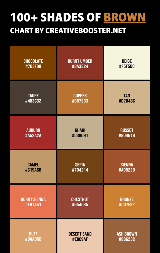 100 Shades Of Brown Color