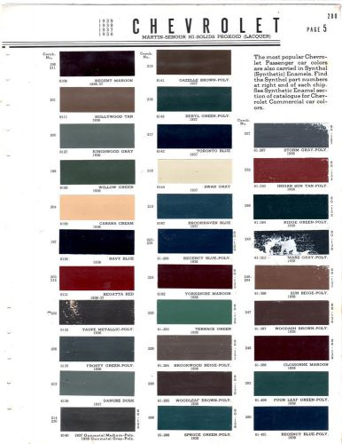 1957 Chevy Color Chart Ponasa