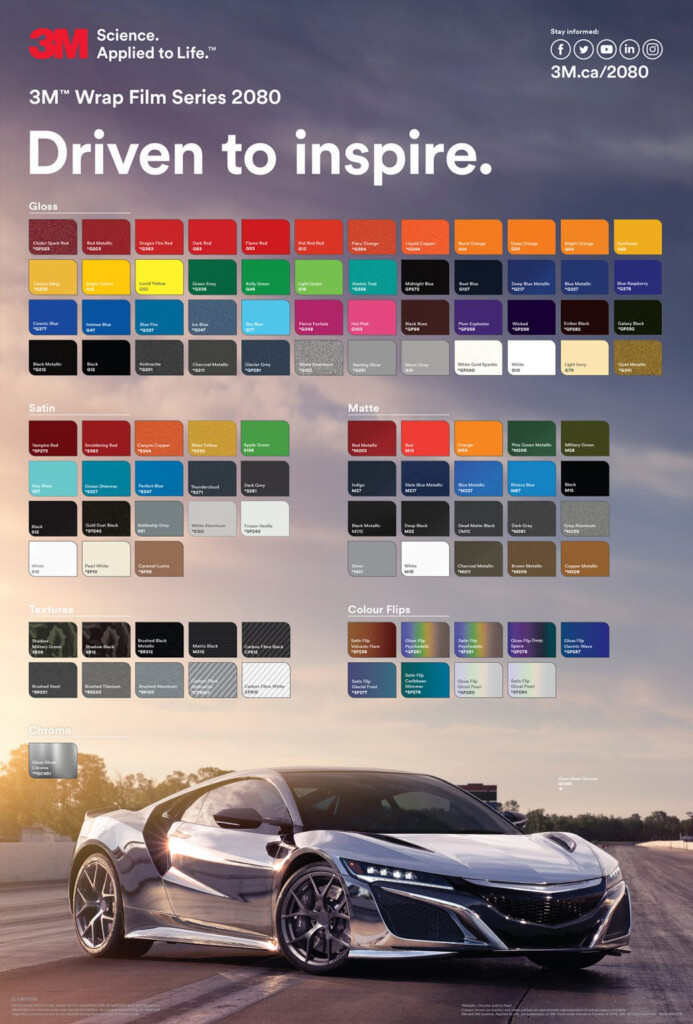3M Vinyl Colour Chart