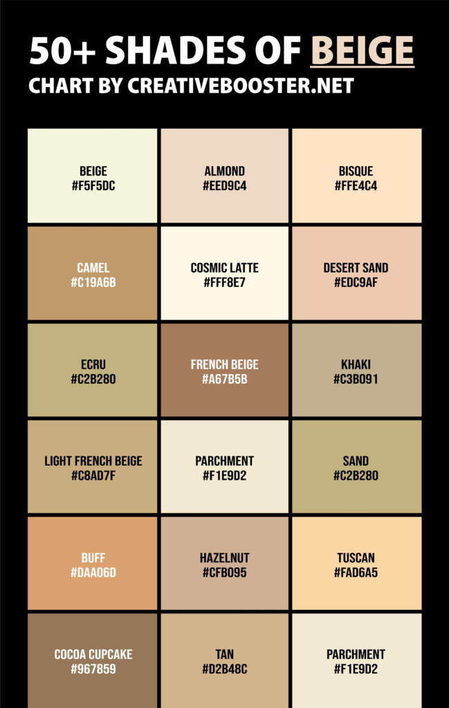 50 Shades Of Beige Color Palette