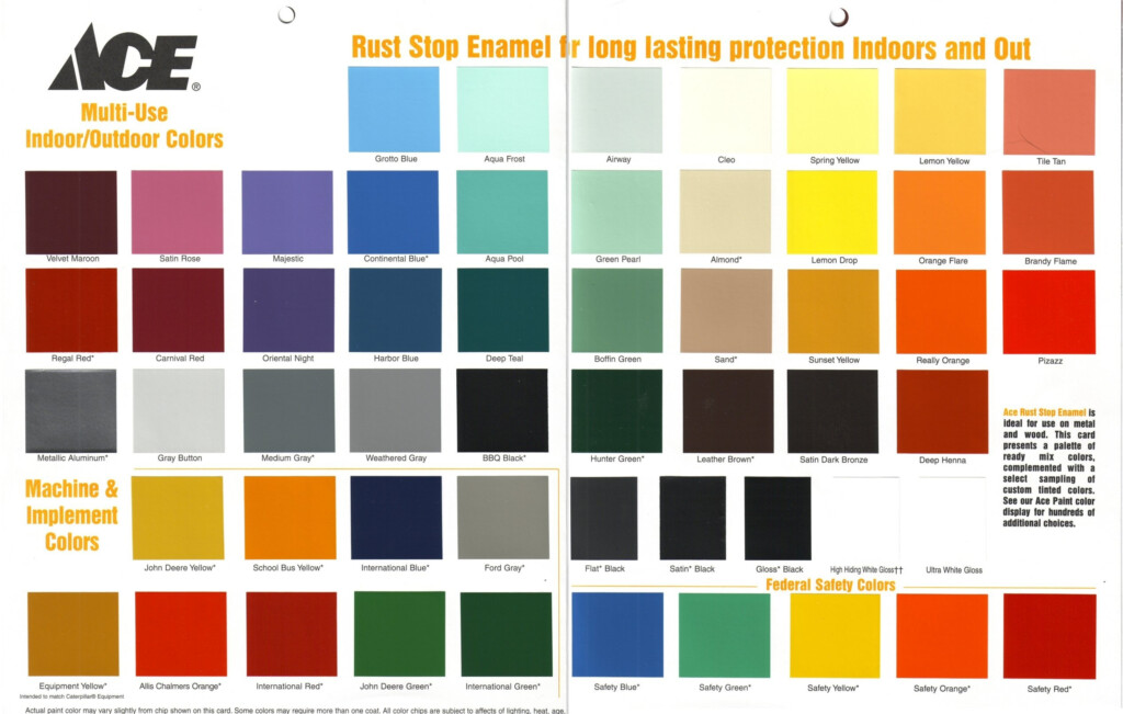 A Comprehensive Guide To Spray Paint Color Charts Paint Colors
