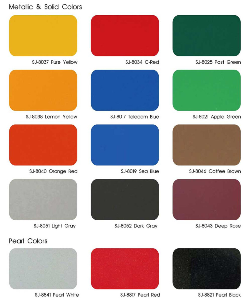 Aluminum Composite Panel Color Chart