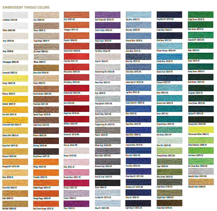 Anchor Embroidery Thread Color Chart Hand Embroidery