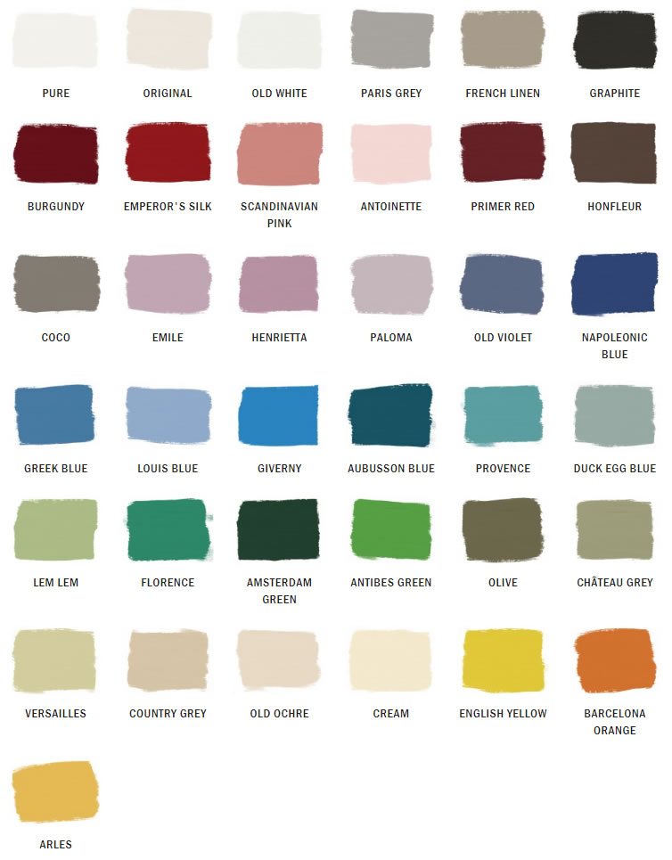 Annie Sloan Chalk Paint Color Chart Sloan Chalk Farmhouse