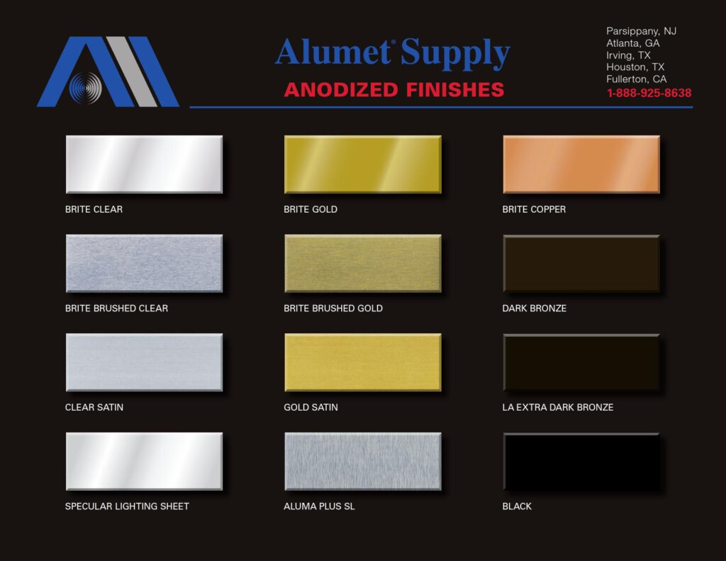 Anodized Aluminum Colors Chart Warehouse Of Ideas