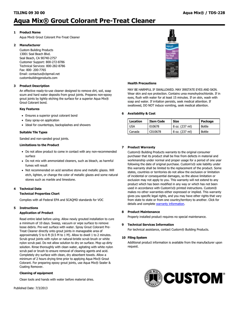 Aqua Mix Grout Colorant Colors Chart Ponasa