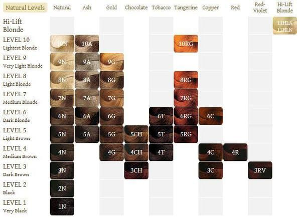 Argan Oil Hair Color Chart