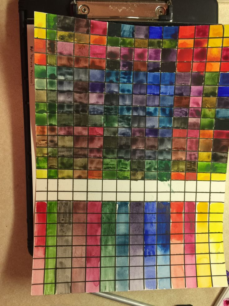 Artist Watercolor Paint Color Chart