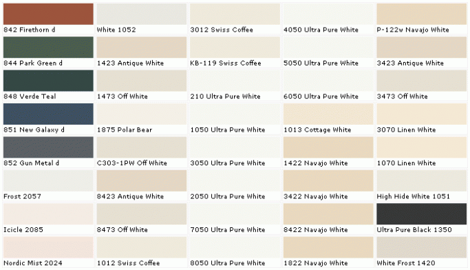 Behr Paint White Color Chart Warehouse Of Ideas