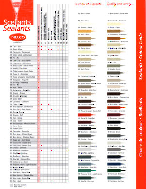 Caulking Colour Chart A Visual Reference Of Charts Chart Master