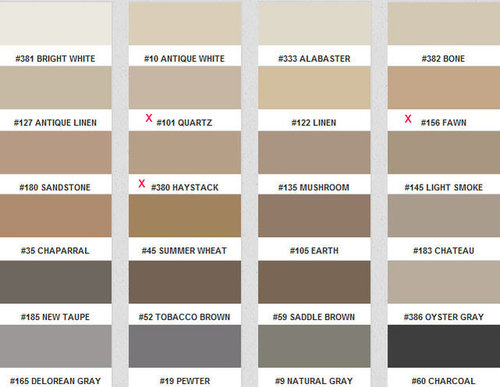 Ceramic Tile Grout Color Chart