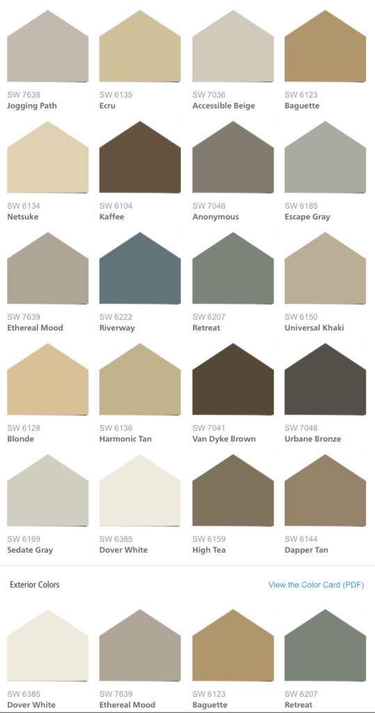 Choosing The Right Exterior Paint Color With Sherwin Williams Chart 