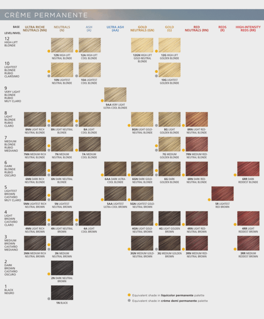 Clairol Flare Hair Color Chart