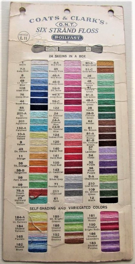 Coats And Clark Color Chart For Thread