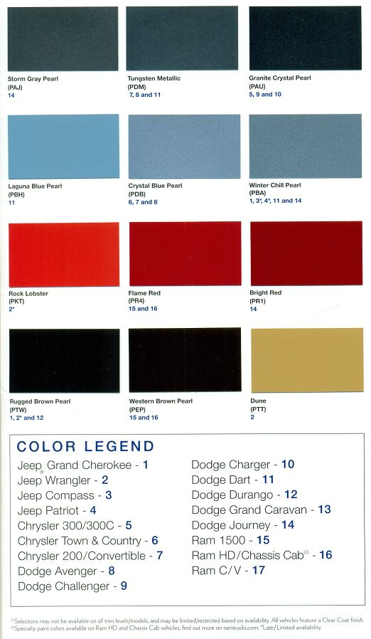 Color Chart Dodge Ram Paint Codes A Official 1970 Dodge Challenger 
