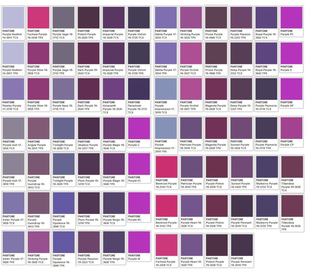 Color Chart For Purple Minimalist Chart Design