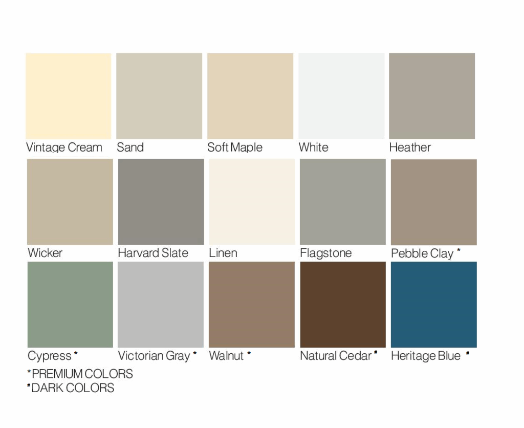 Color Chart For Vinyl Siding Siding Vinyl Color Colors Series Options 