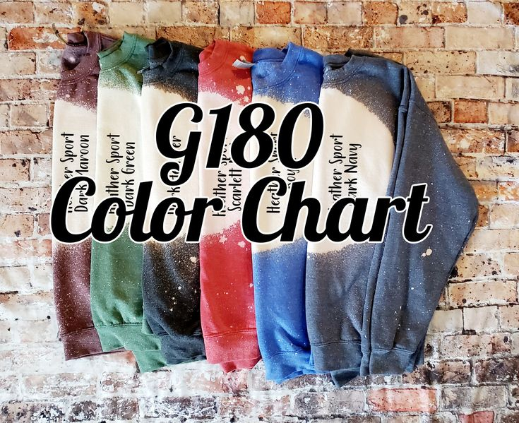 COLOR CHART G180 Color Chart Gildan Crewneck Chart Gildan Sweatshirt 
