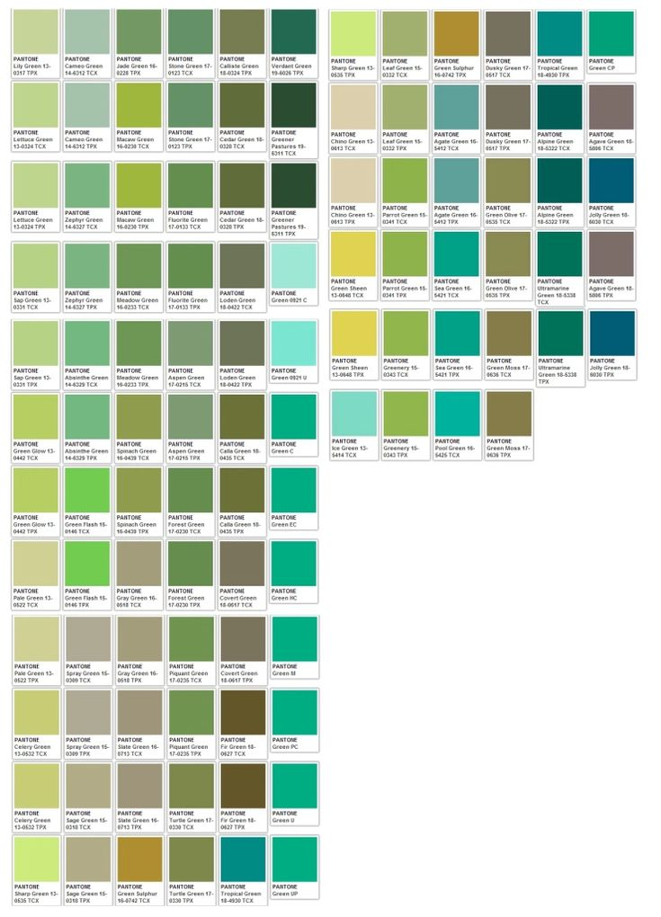 Color Chart Pantone Color Chart Green Color Names Green Colour Palette 