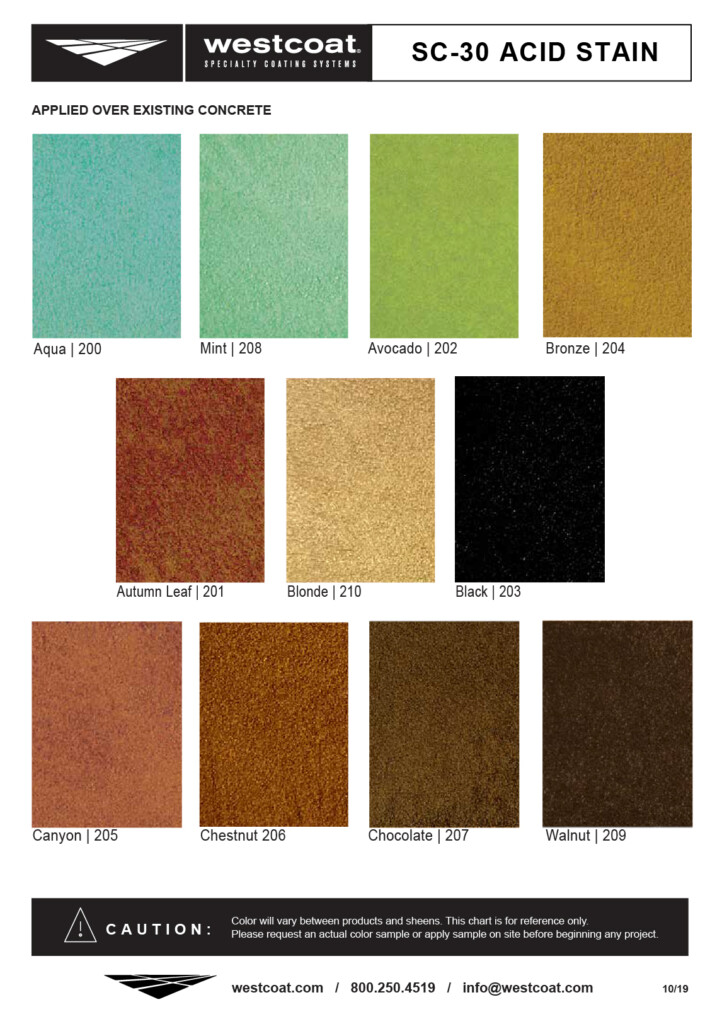 Color Charts Westcoat