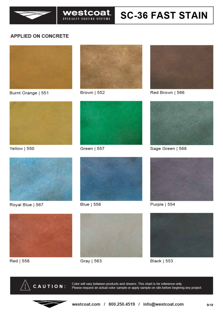 Color Charts Westcoat