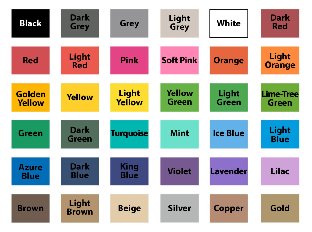 Color Names Chart 100 Shades Of Blue Color Names Hex Rgb Cmyk Codes 40 Off