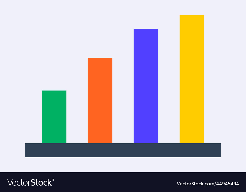 Colorful Bar Chart Or Bar Graph Royalty Free Vector Image