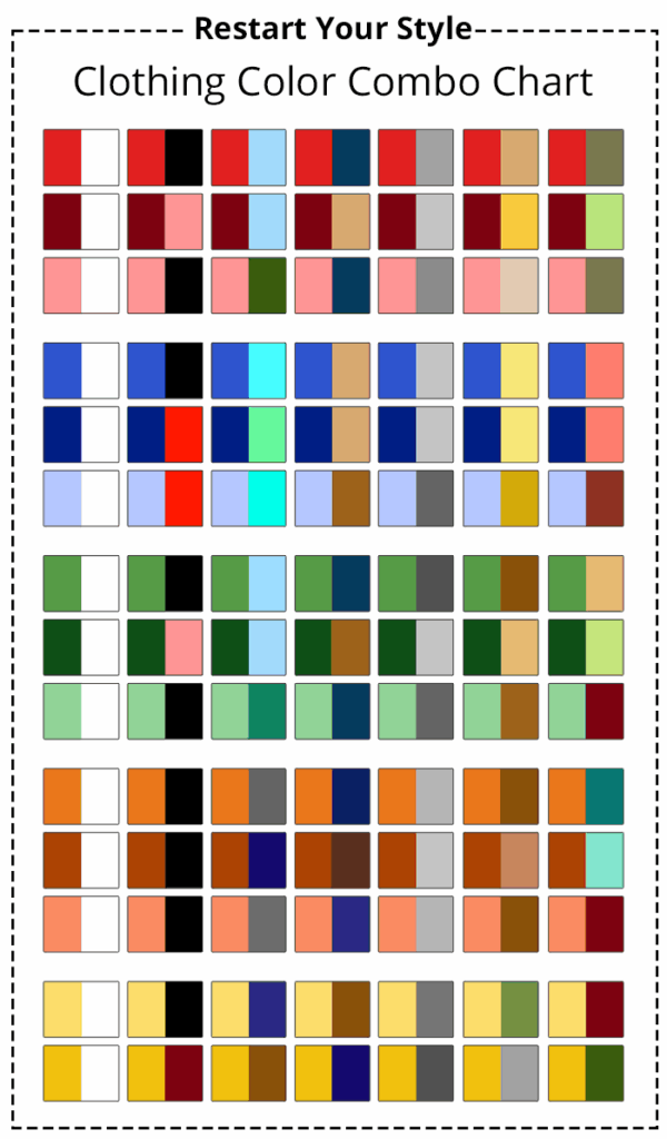 Colour Combination Chart For Clothes