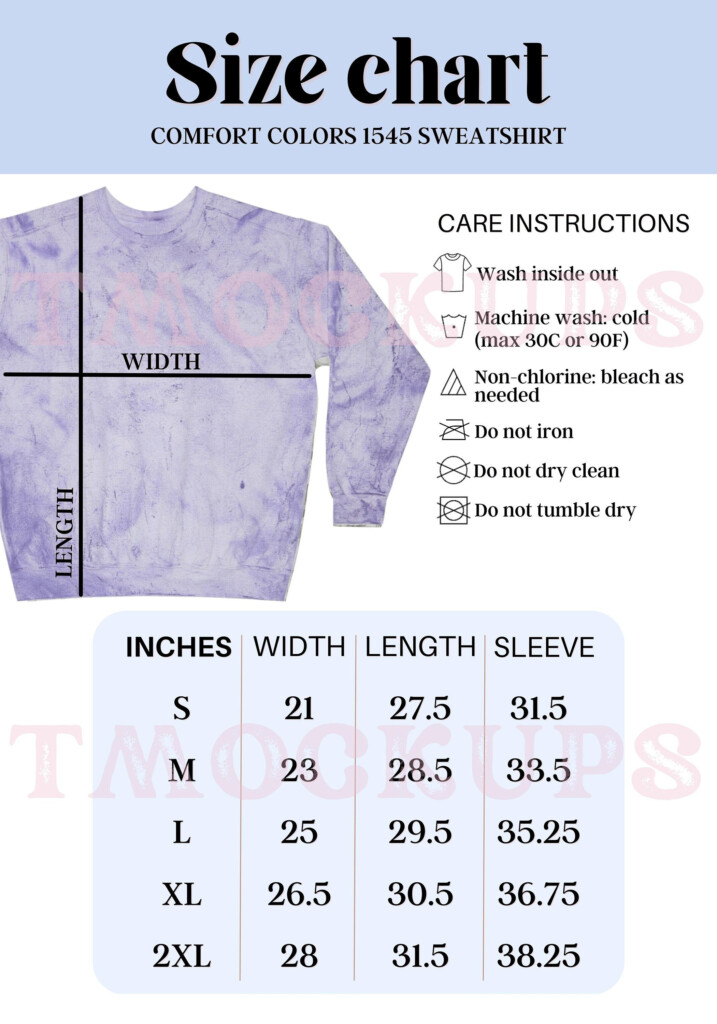 Comfort Colors Size Chart Comfort Colors 1545 Color Blast Etsy