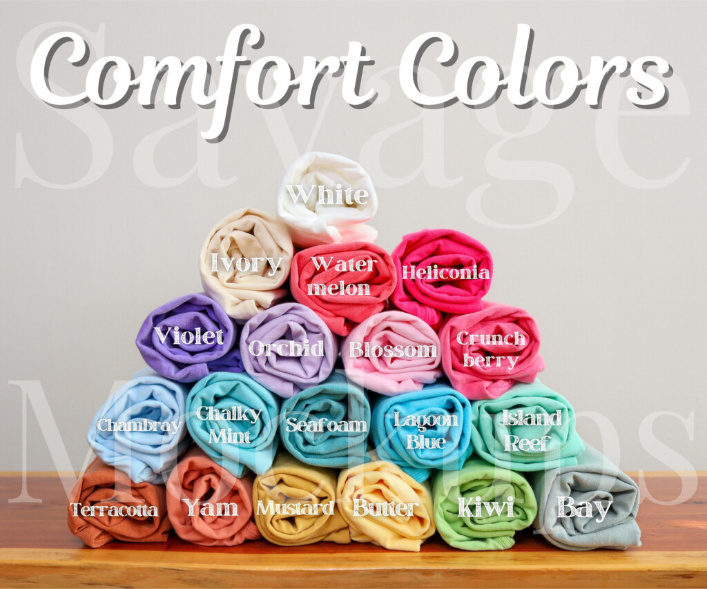 Comfort Colors Tee Color Chart Color Comfort Chart Shirt Colors Youth 