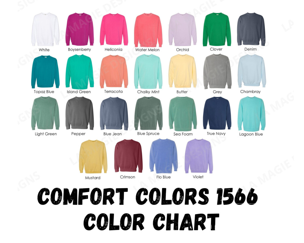 Comfort Leggings Color Chart