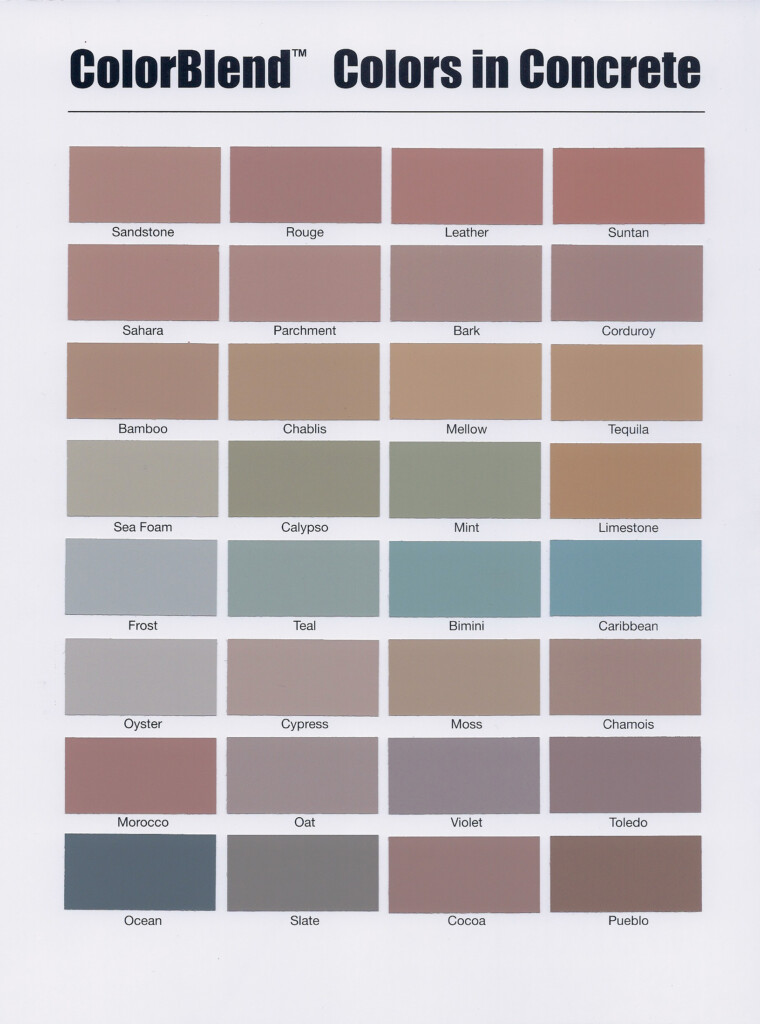 Concrete Powder Color Chart