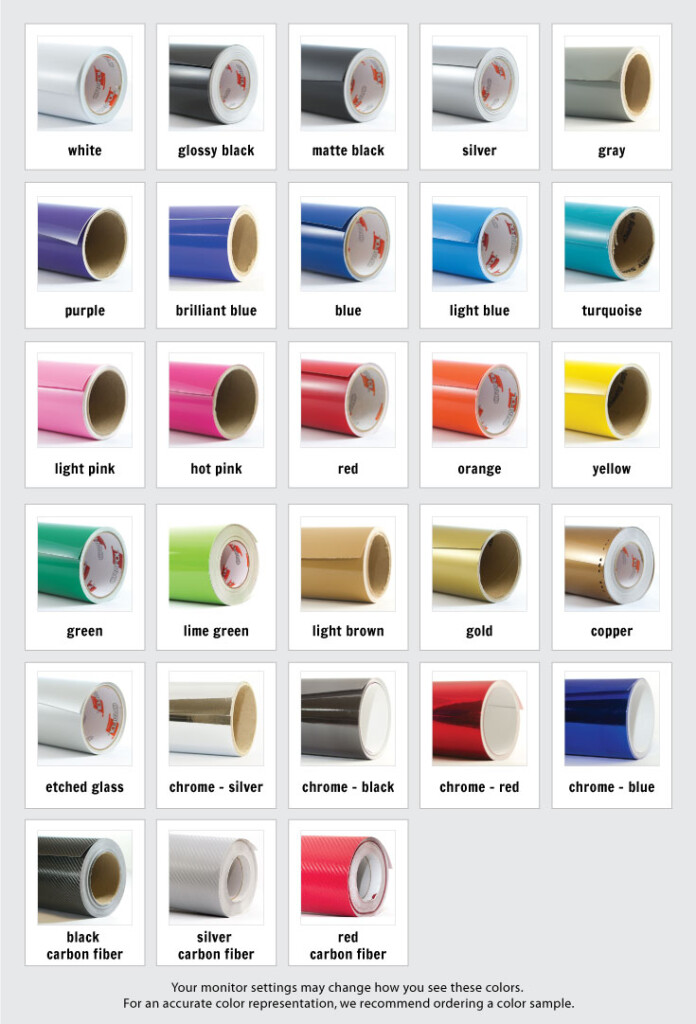 Cricut Vinyl Color Chart Fedlomi