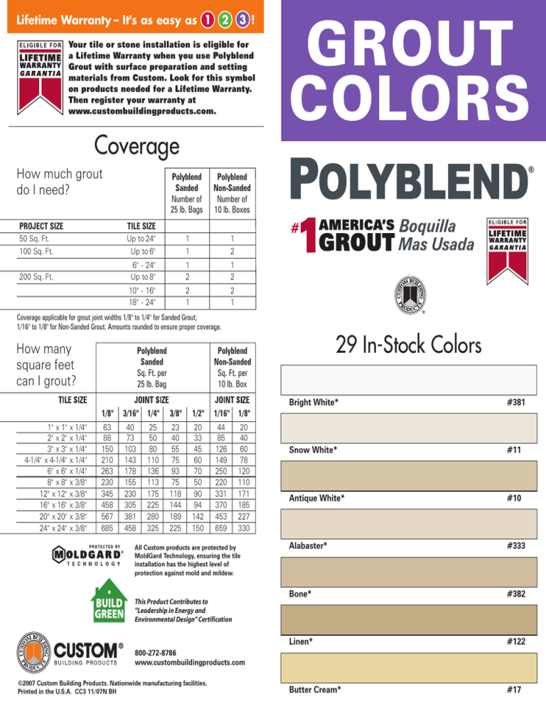 Custom Grout Color Chart Pdf Tec Accucolor Premium Unsanded Grout 9 75 