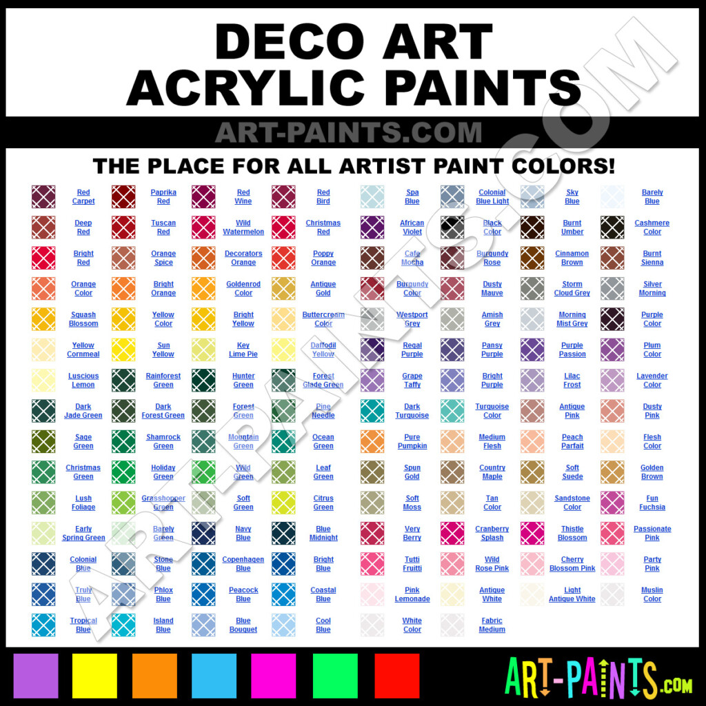 Decoart Americana Color Chart Conomo helpapp co