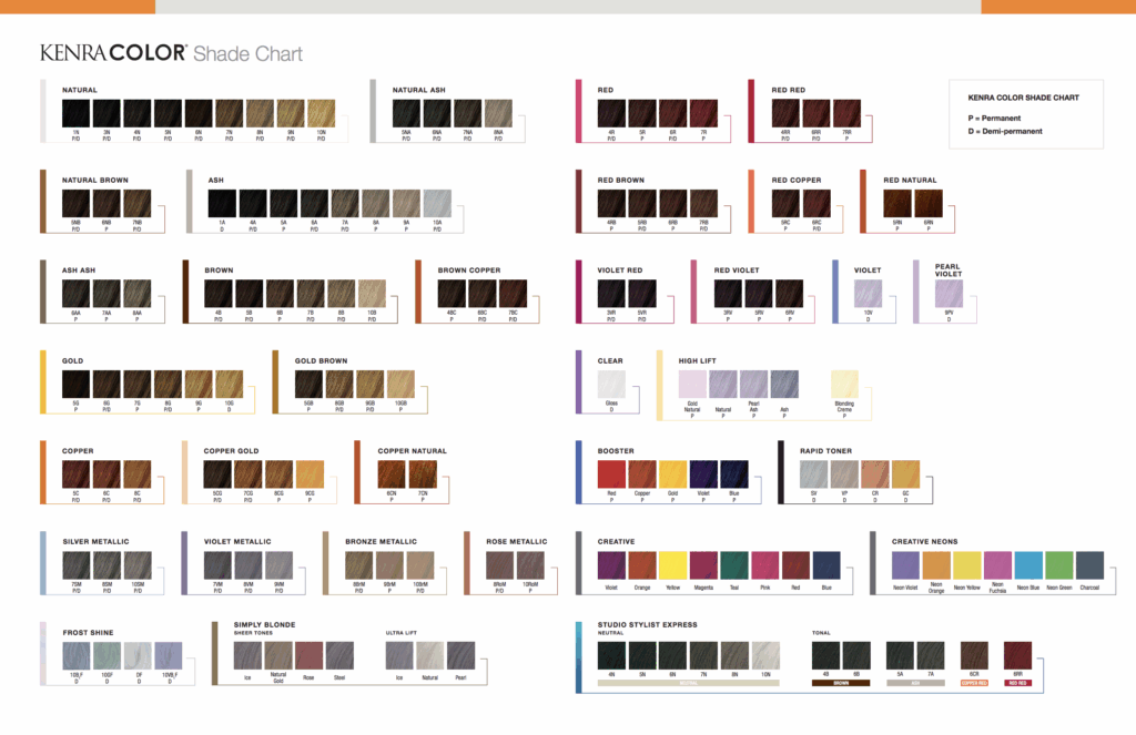 Demi Permanent Permanent Hair Color Professional Hair Color Chart 