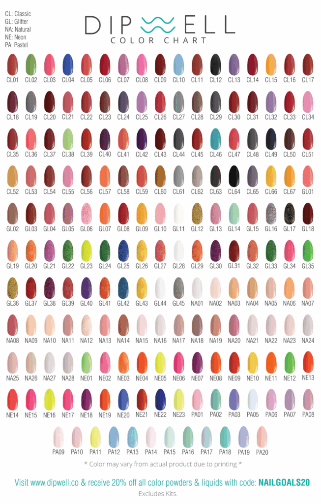 Dipping Powder Color Chart