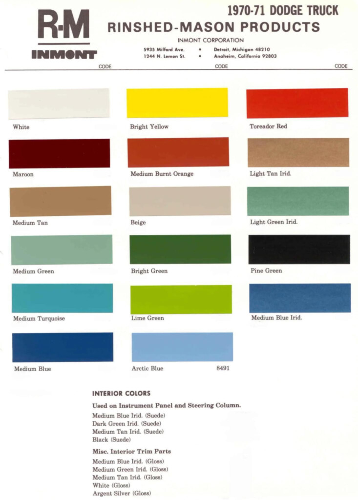 Dodge Ram Interior Color Codes Psoriasisguru