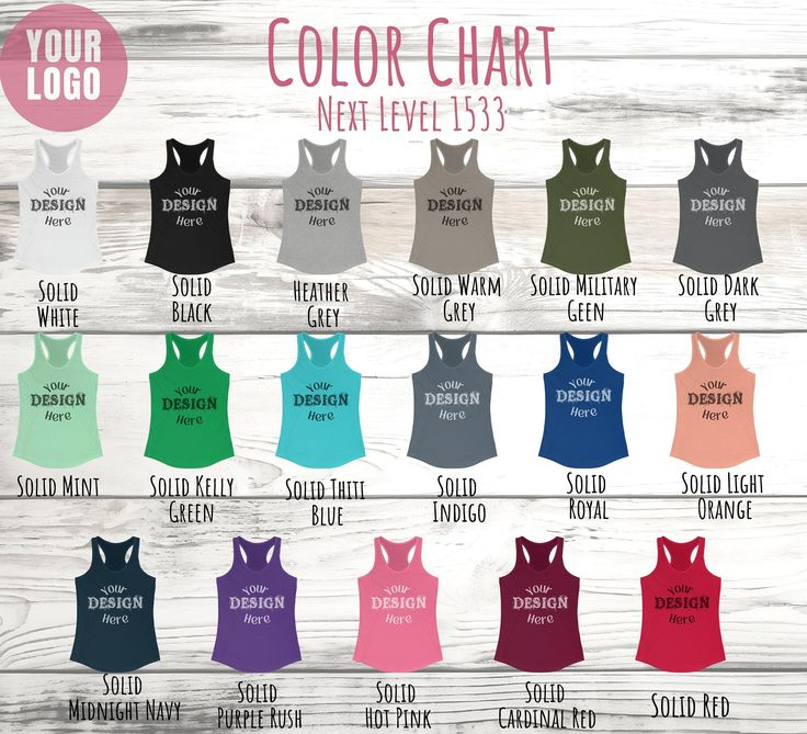 Editable Next Level Size Chart Next Level Color Chart Next Level 1533 