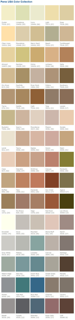 El Rey Stucco Color Chart