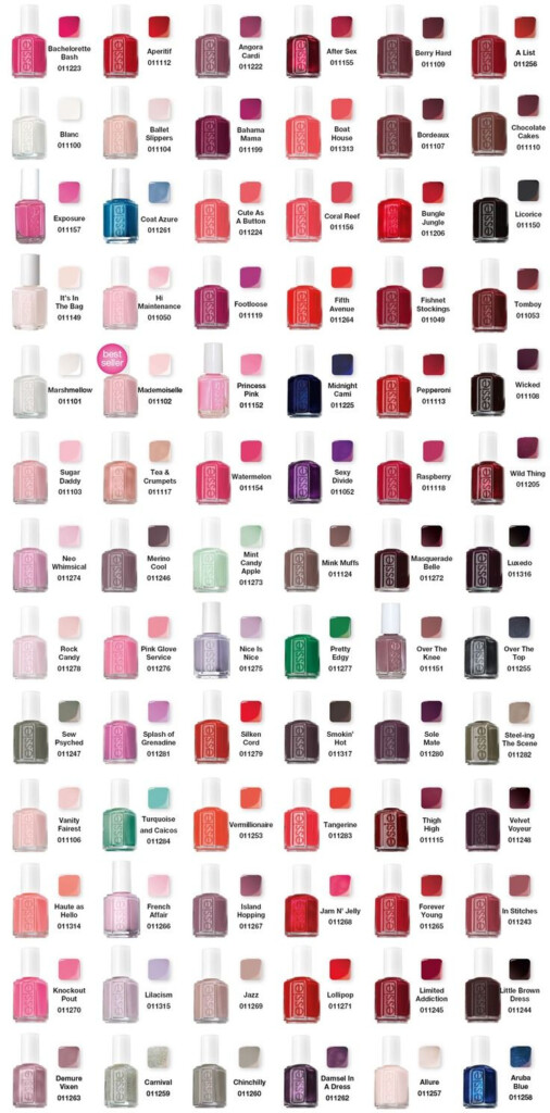 Essie Gel Color Chart Essie Gel Nail Polish Colors Chart