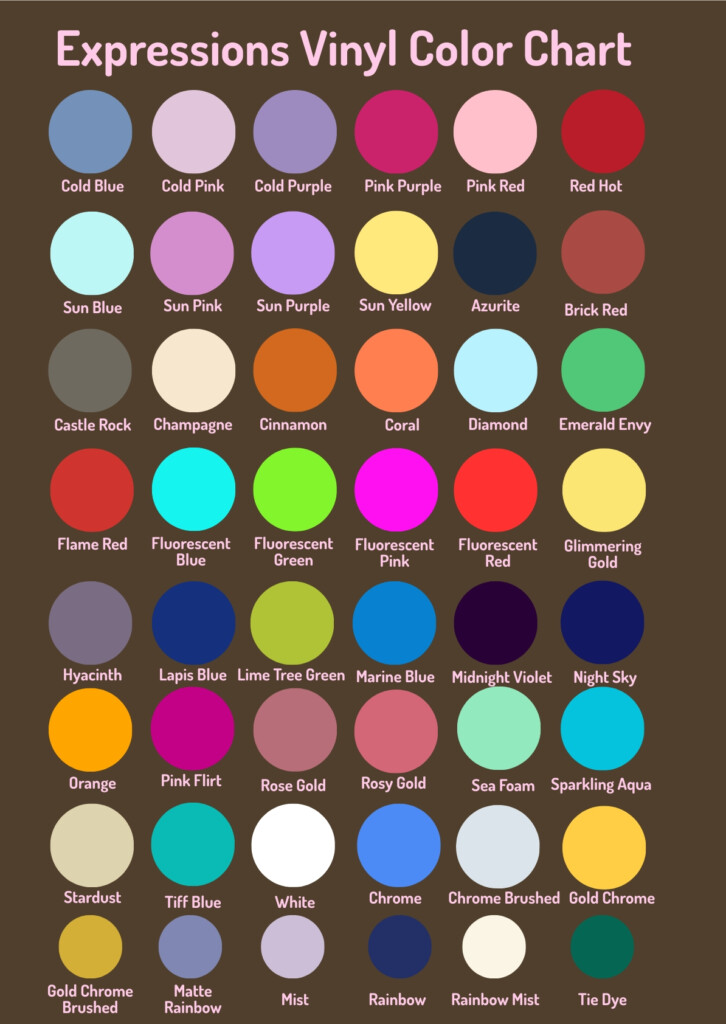 Expressions Vinyl Color Chart In PDF Illustrator Download Template