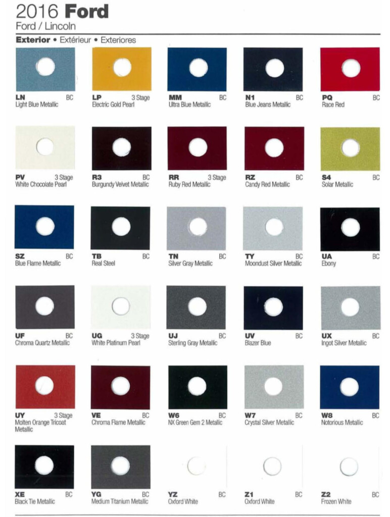 Fords Color Charts