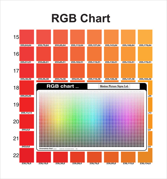 FREE 6 Useful Sample RGB Color Chart Templates In PDF
