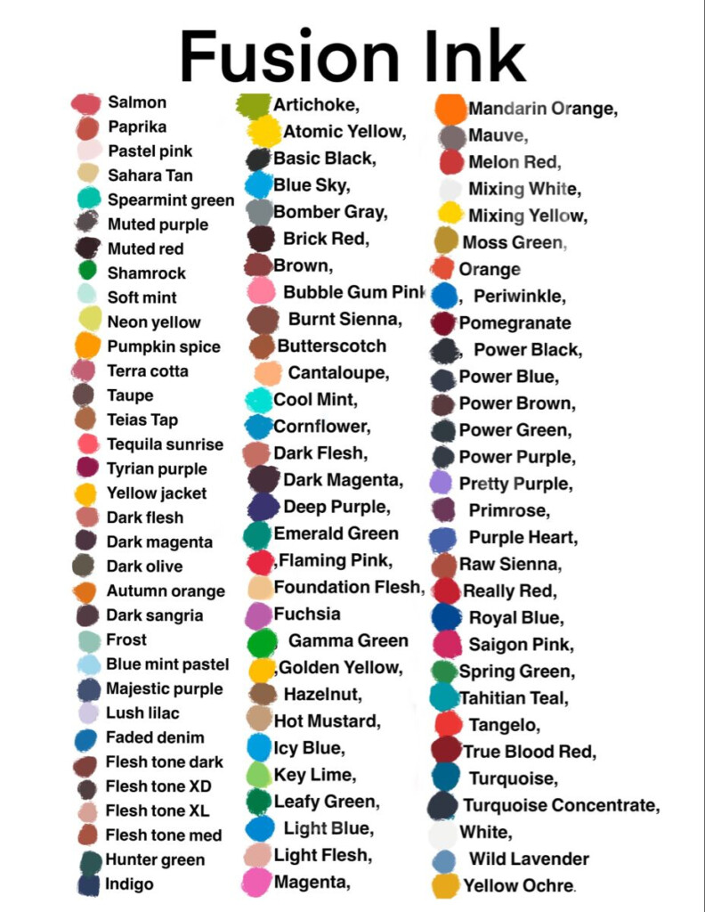 Fusion Tattoo Ink Color Chart not All Tattoo Ink Colors Color 