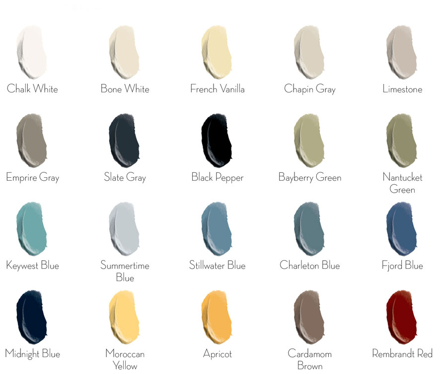 General Finishes Chalk Style Paint Color Chart