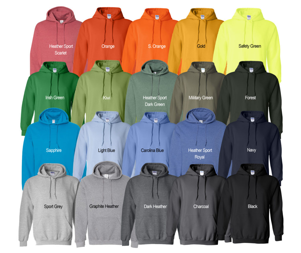 Gildan 18500 Color Chart 1 Grand Champion Designs