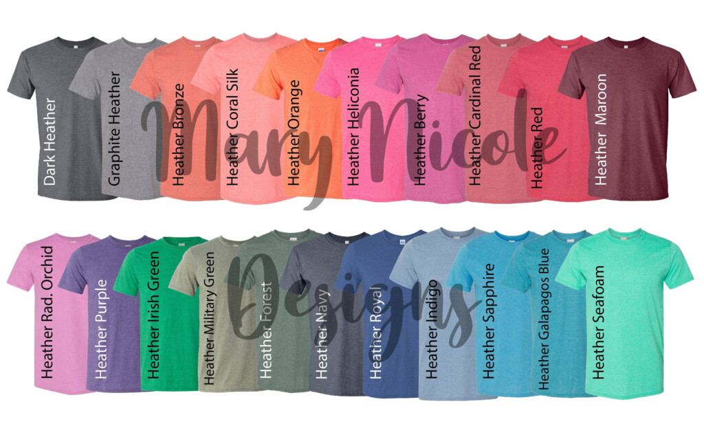 Gildan 64000 Softstyle Unisex Color Chart Etsy Color Chart Etsy 