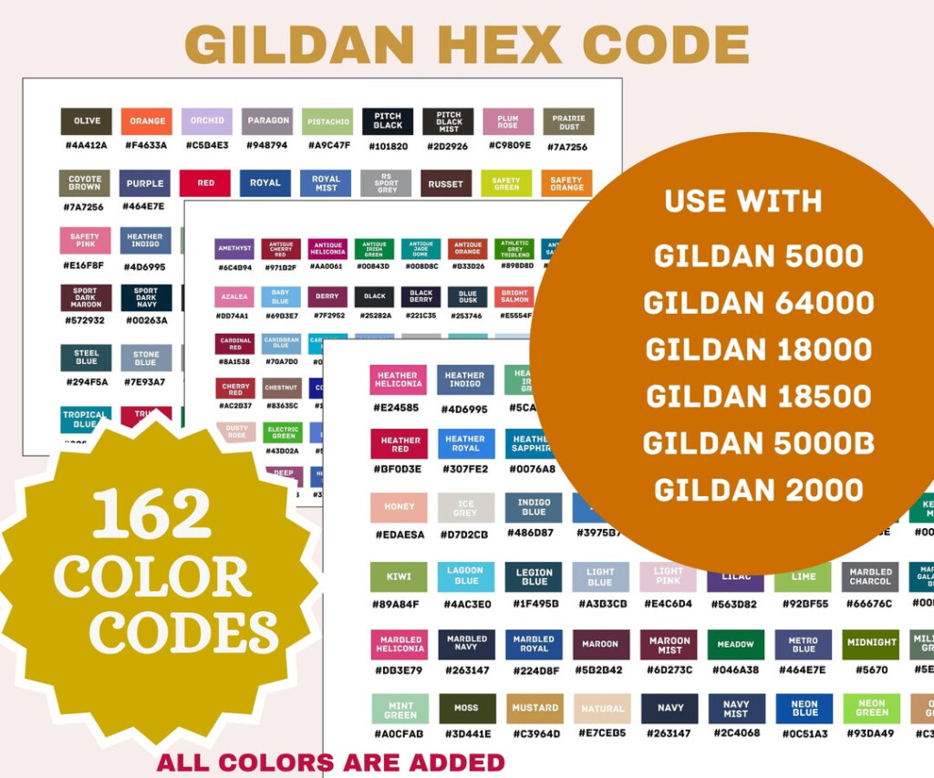 Gildan Hex Code Color Chart Gildan Color Chart 5000 Gildan 64000 