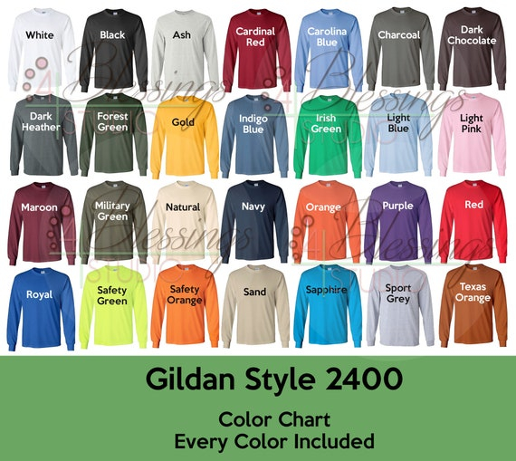 Gildan Long Sleeve Color Chart A Visual Reference Of Charts Chart Master